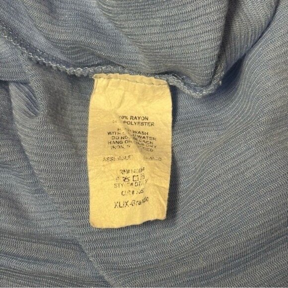 See You Monday Blue Ribbed Maxi Dress Babydoll Summer Coastal Resort Travel XL - Picture 9 of 11